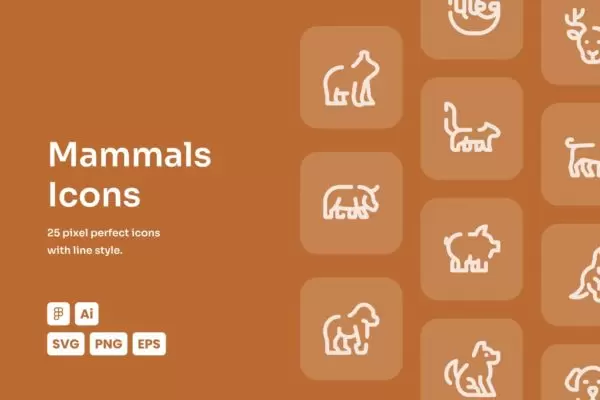 动物线型图标 (AI,EPS,FIG,PNG,SVG)免费下载