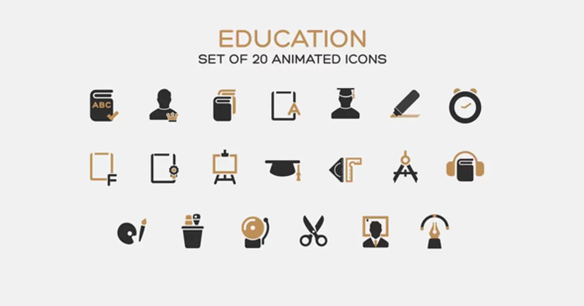 学校教育图标AE视频模版Education Icons插图