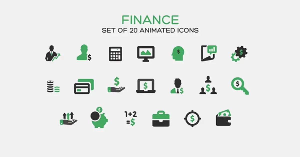 财务动画图标AE视频模版Finance Icons插图