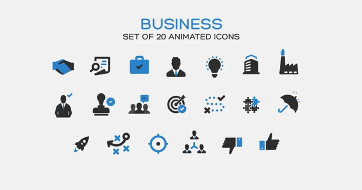 业务商务事项图标AE视频模版Business Icons插图