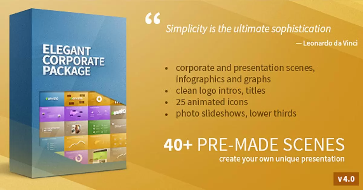 优雅的企业套餐包装40组动画AE视频模版Elegant Corporate Package插图