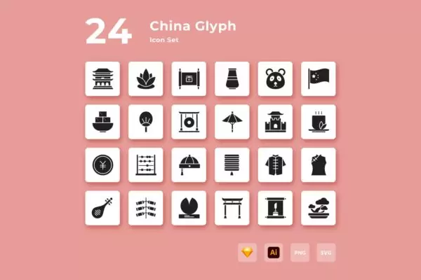 中国新年元素图标（AI,EPS,PNG,SVG）免费下载
