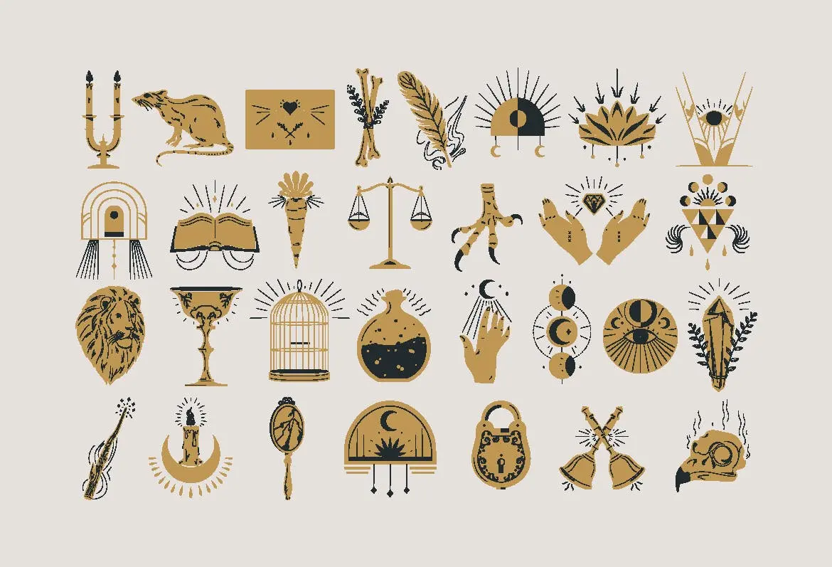 时尚高端优雅神秘图形插图插画大集合-AI，EPS，PDF，PNG，SVG插图1