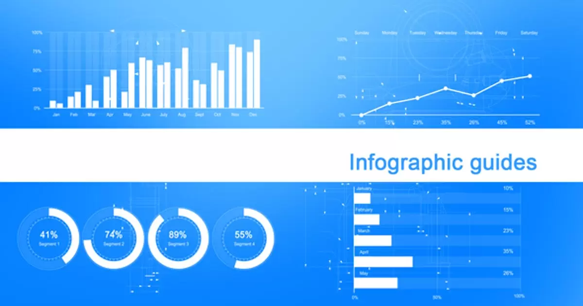 信息图表指南动画元素AE视频模版Infographic guides