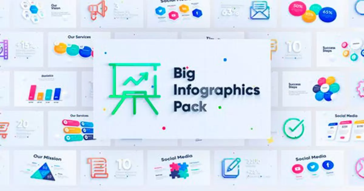 公司信息图表包装动画AE视频模版Corporate Infographics Charts Pack插图