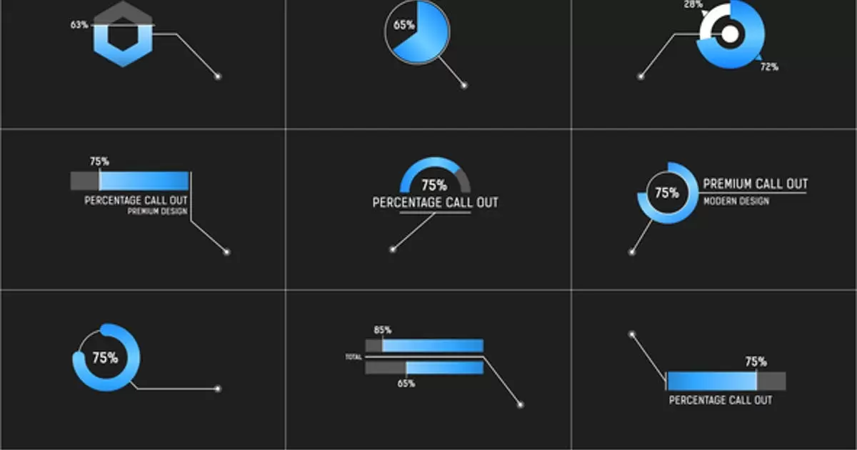 呼出数据图百分比AE视频模版Percentage Call Out插图