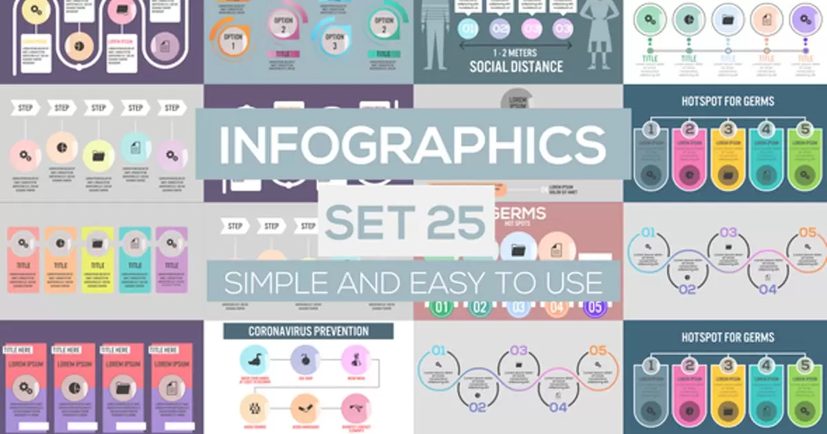 信息图表集25组动画元素AE视频模版Infographics Set 25插图