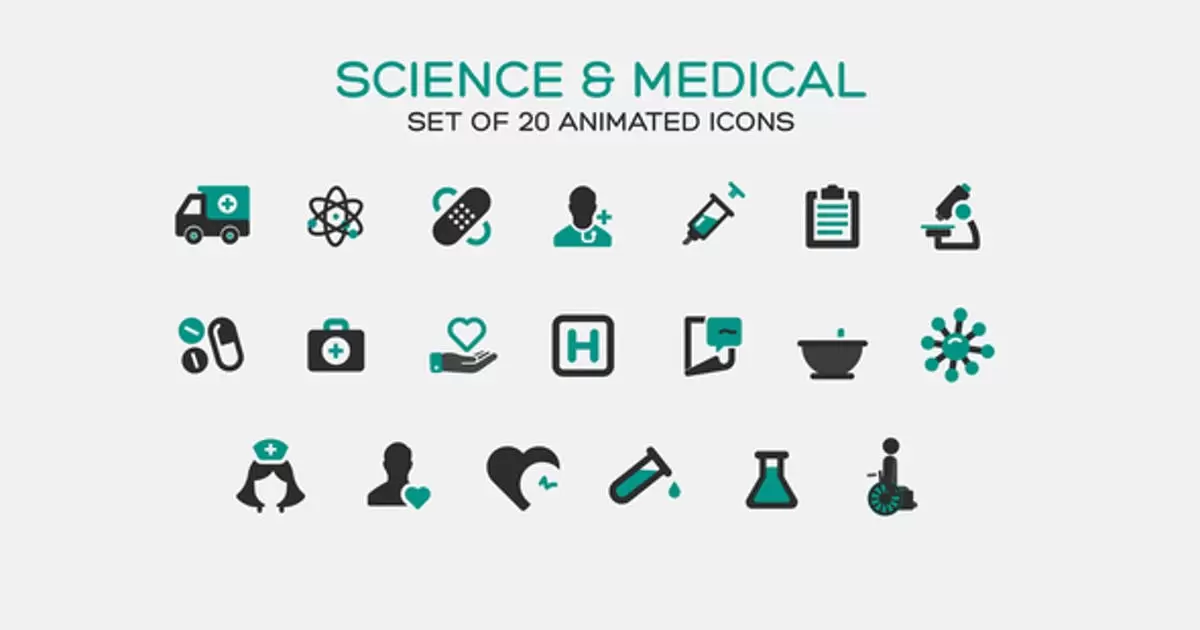 科学和医学图标动画AE视频模版Science and Medical Icons