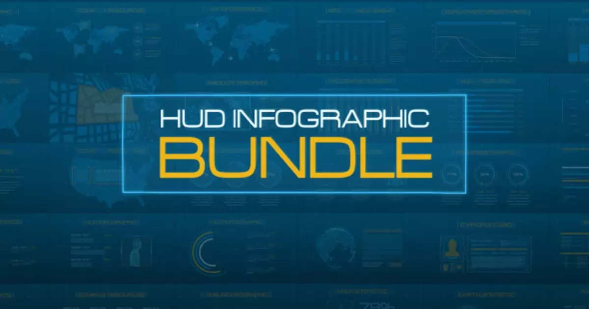 HUD信息图科技风格动画AE视频模版HUD Infographic插图