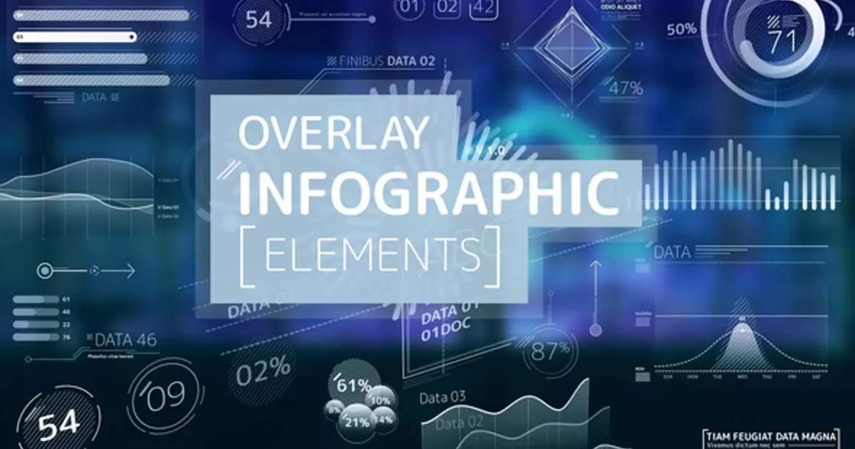 覆盖信息图形元素AE视频模版Overlay Infographic Elements插图