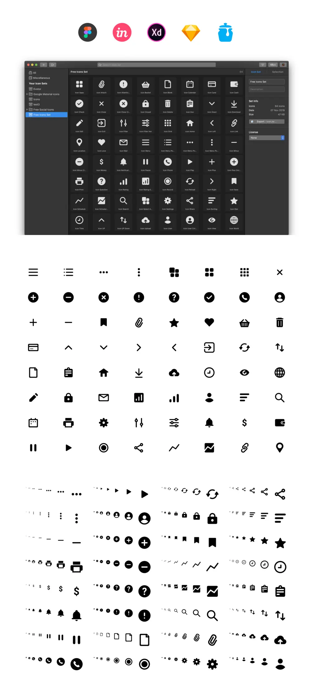 64个基本矢量图标插图