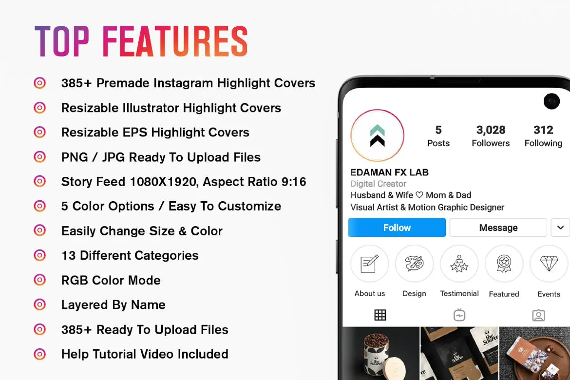 385+Instagram社交媒体封面图标icon大集合-AI,EPS,PNG,JPG插图1 385+Instagram社交媒体封面图标icon大集合-AI,EPS,PNG,JPG插图1