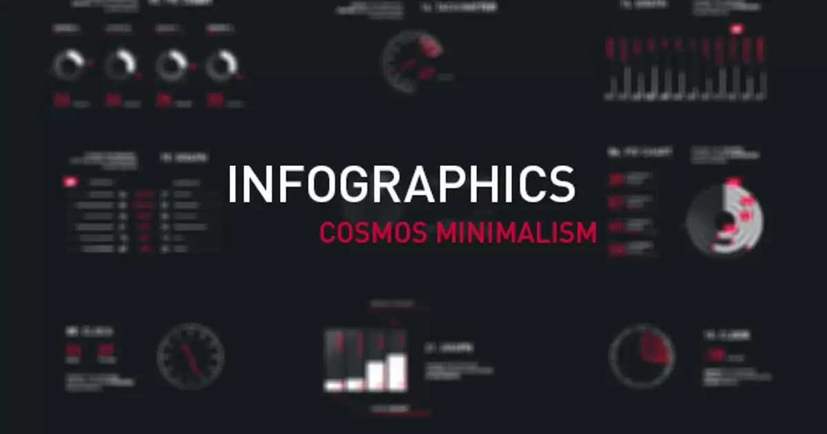 信息图形宇宙极简主义数据图AE视频模版Infographics Cosmos Minimalism