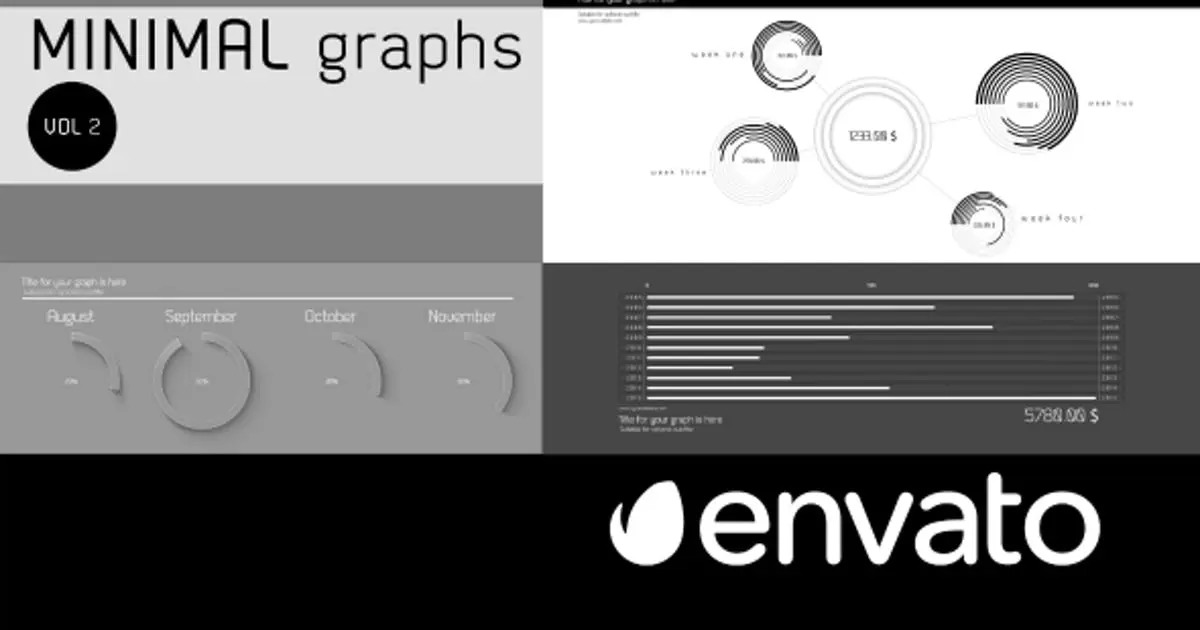 第2卷黑白数据包装动画AE视频模版Minimal Graphs Vol 2插图