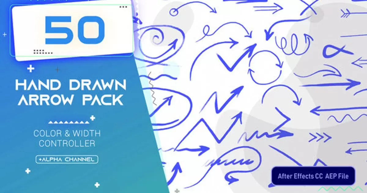 手绘箭头包动画元素AE视频模版Hand Drawn Arrows Pack插图