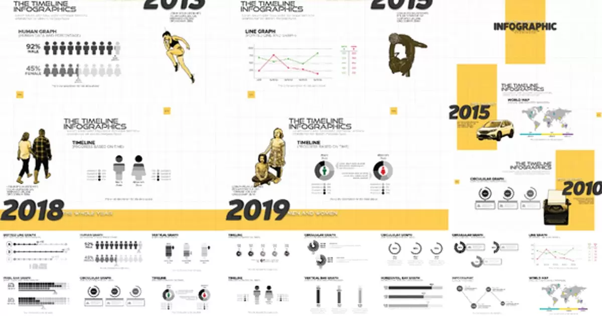 时间轴样式信息图表时间轴AE视频模版The Timeline Style Infographics