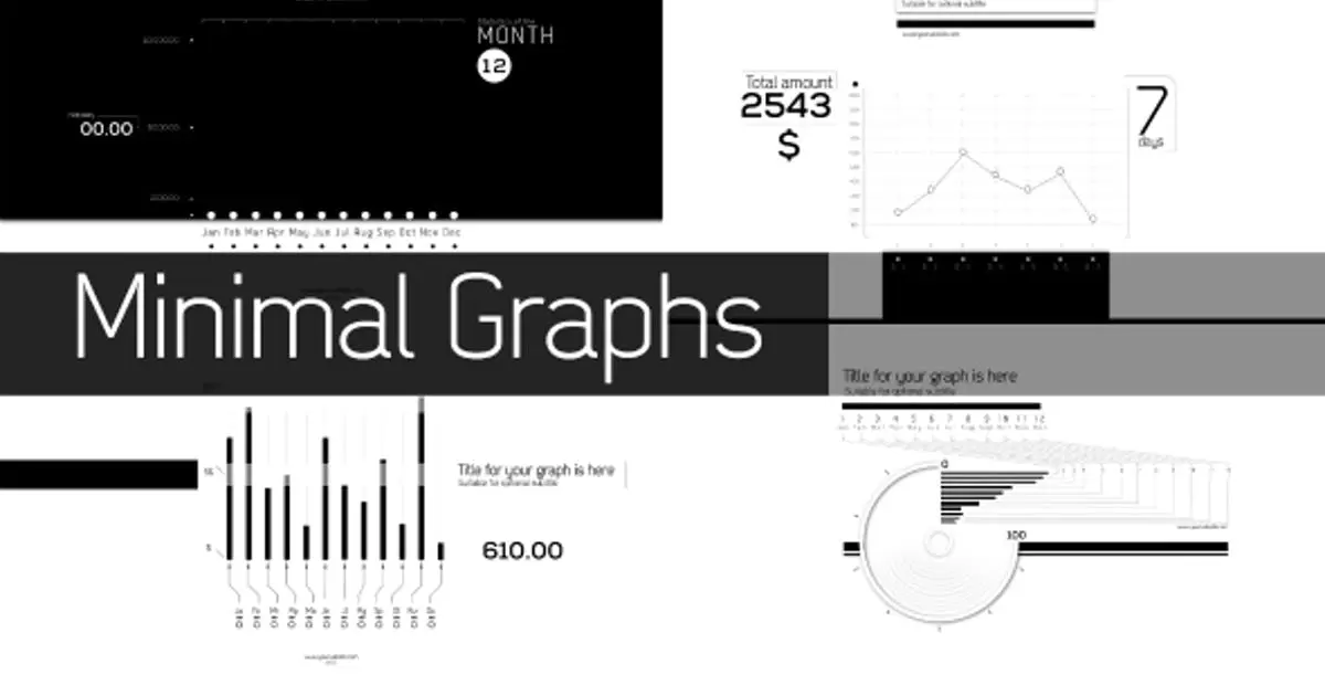 一组透明简单的曲线图数据动画AE视频模版Minimal Graphs插图