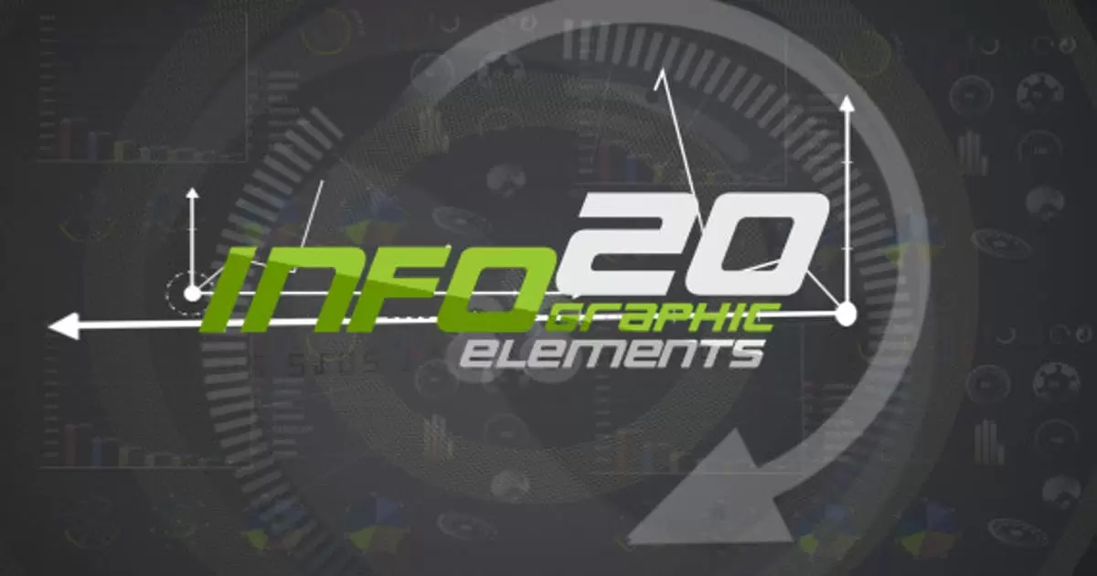 20个信息平视显示器元素AE视频模版20 Info Hud Elements插图