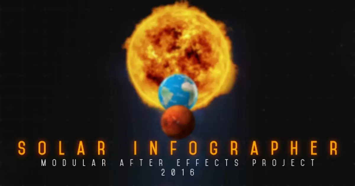 太阳宇宙银河系hud包装动画AE视频模版Solar Infographer插图