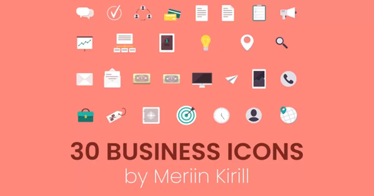 30个动画商业图标动画AE视频模版30 Animated Business icons插图
