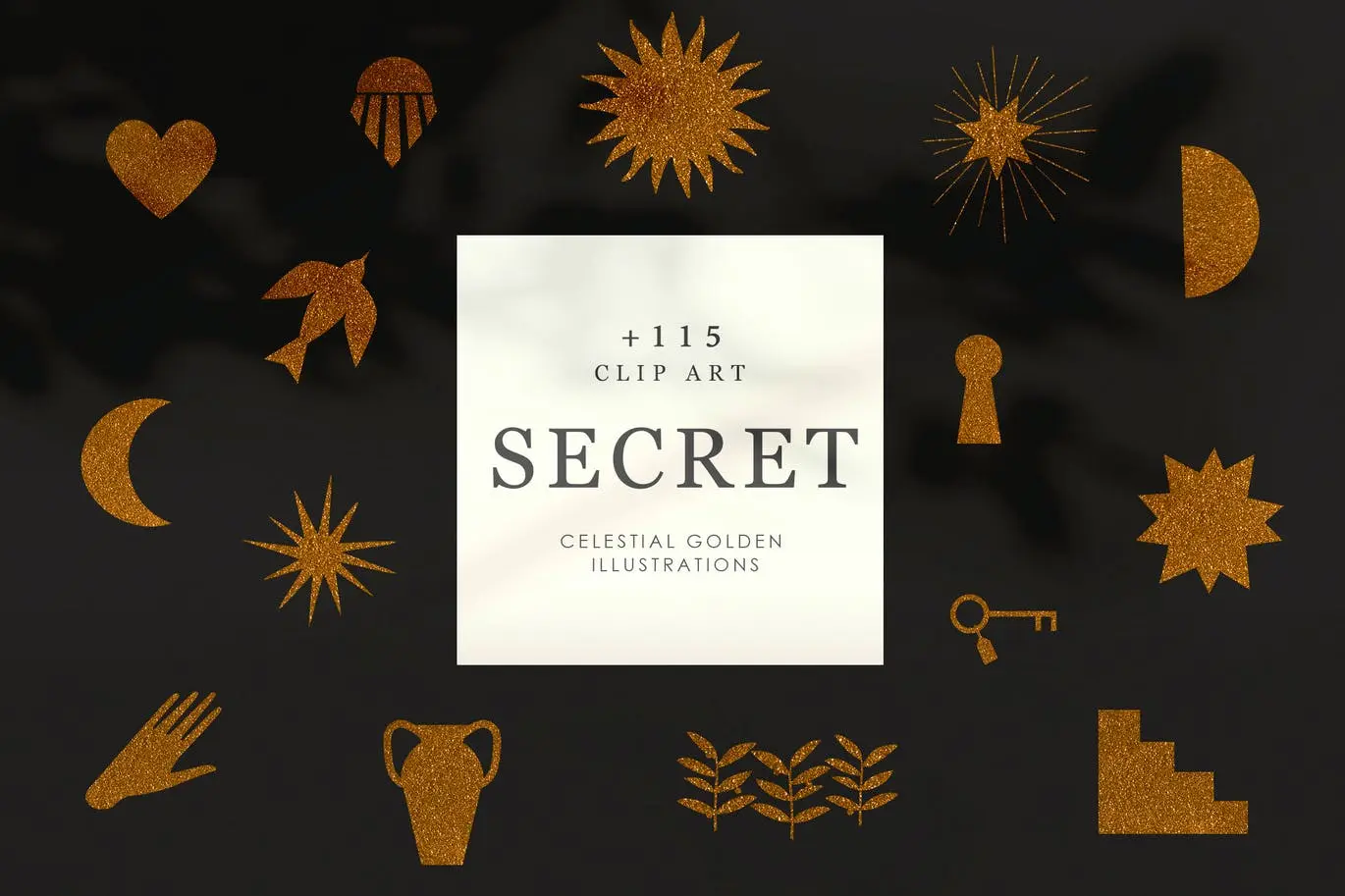 个性秘密神秘符号矢量标志图标icon集合-AI，PNG插图