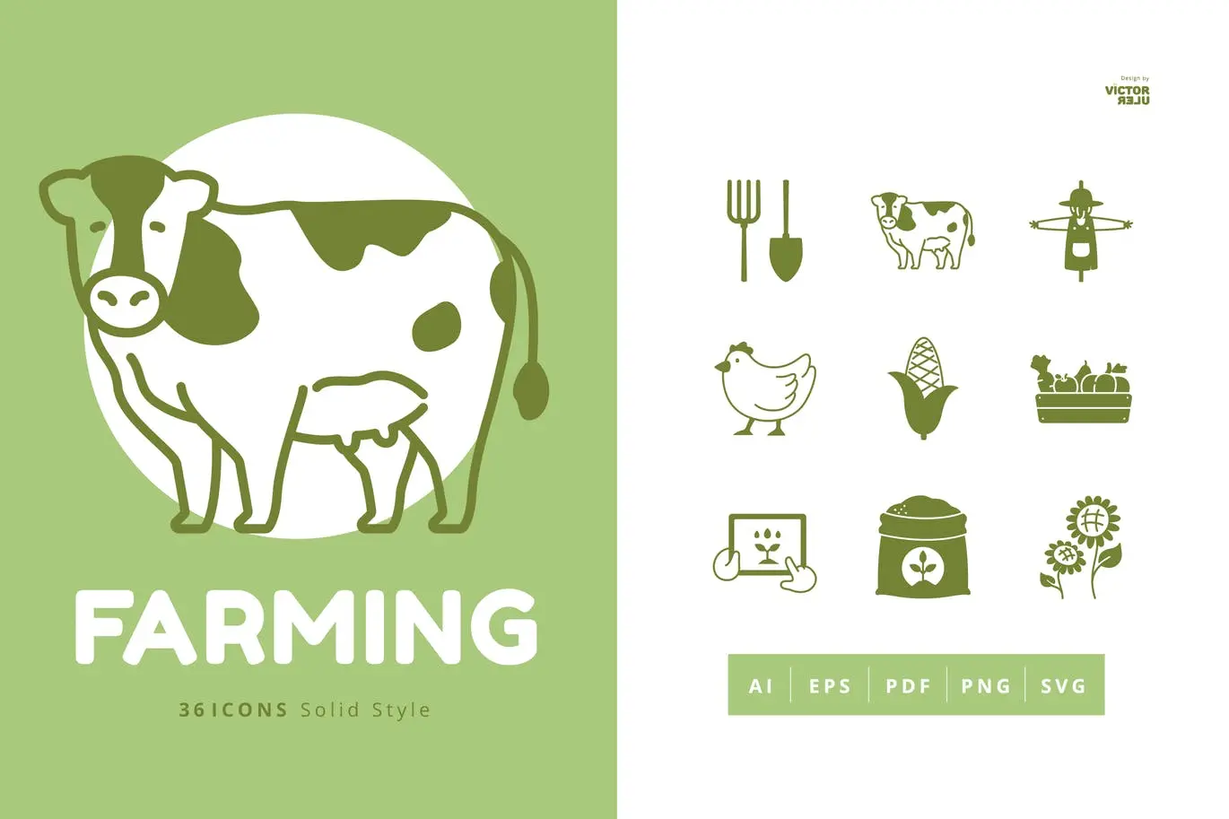 36种农业耕种元素立体图标icon集合-AI，EPS，PDF，PNG，SVG插图