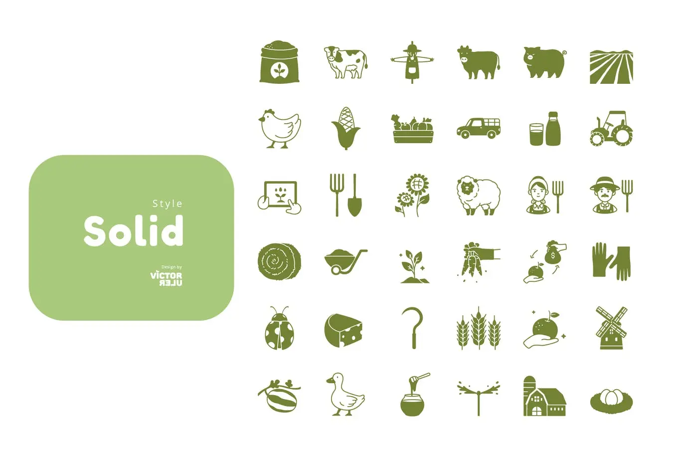 36种农业耕种元素立体图标icon集合-AI，EPS，PDF，PNG，SVG插图1