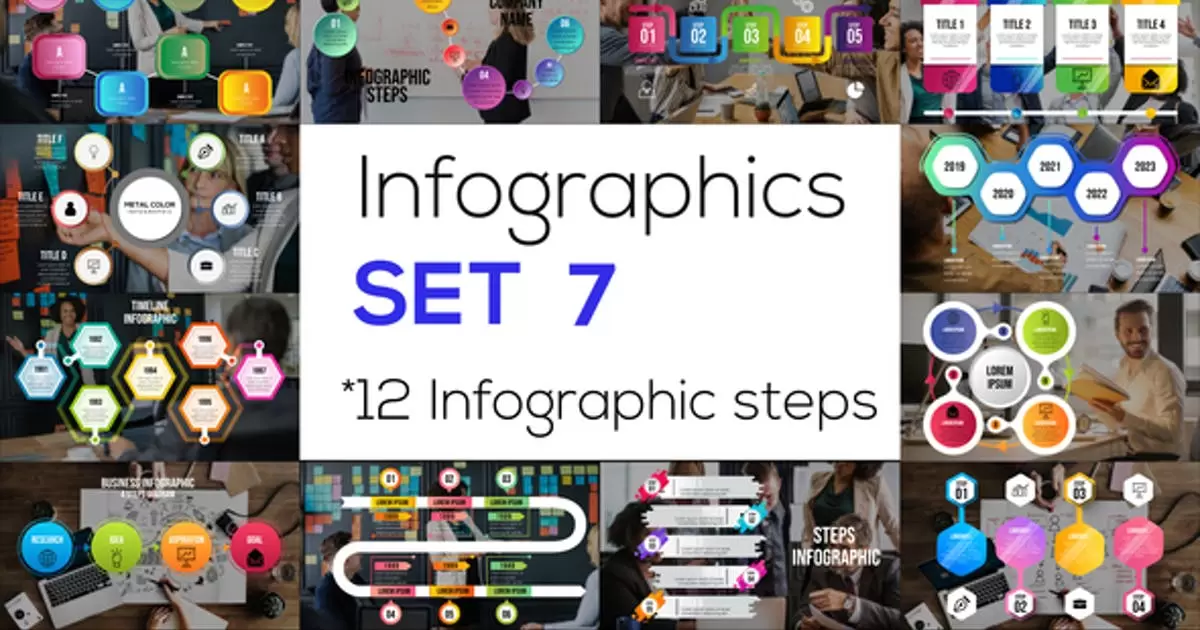 第七套可视化数据信息图表集AE视频模版Infographics Set 7插图