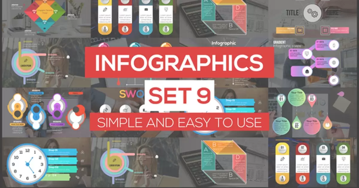 第九套可视化信息图表集AE视频模版Infographics Set 9插图