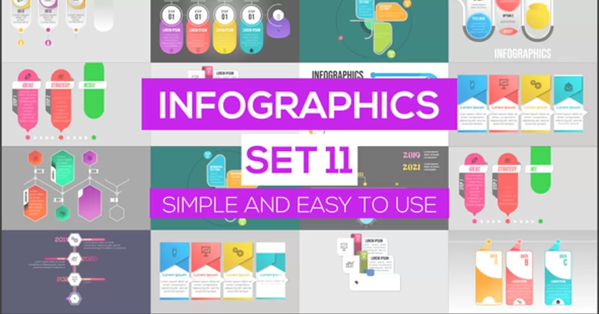 第11套数据动画可视化信息图表集AE视频模版Infographics Set 11插图