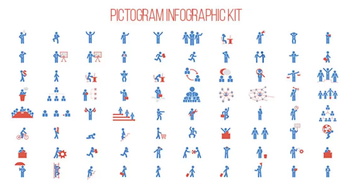 象形体育运动图标信息图表套件AE视频模版Pictogram Infographic Kit