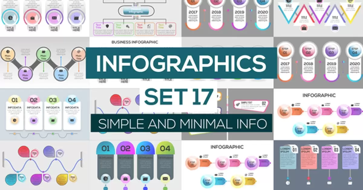 17套数据包装动画信息图表集AE视频模版Infographics Set 17插图