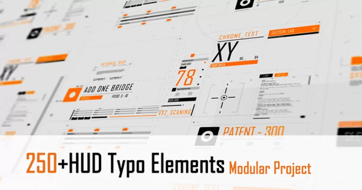 平视显示器排版AE视频模版HUD Typography插图