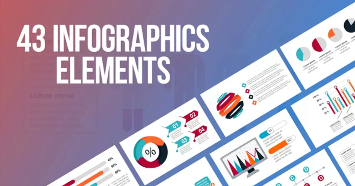 信息图表-43个元素AE视频模版Infographics – 43 Elements插图