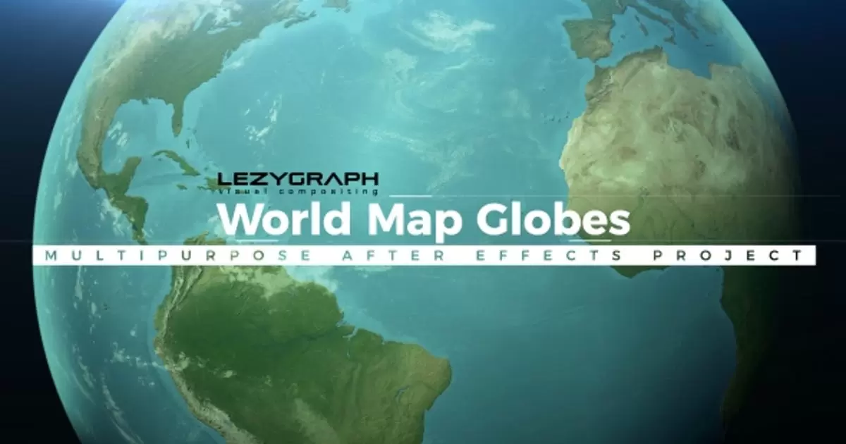 世界地图地球仪信息图数据AE视频模版World Map Globes插图