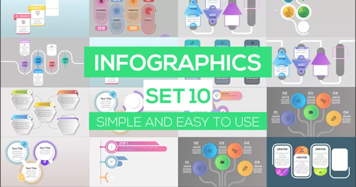 第10套数据动画可视化信息图表集AE视频模版Infographics Set 10插图
