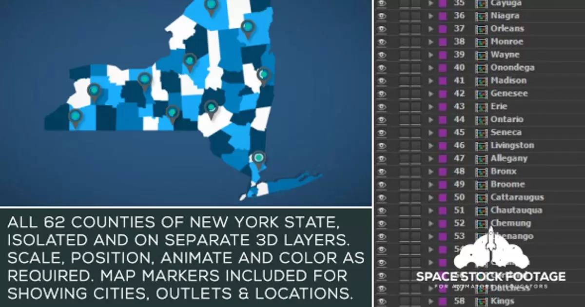 纽约地图套件AE视频模版New York Map Kit插图