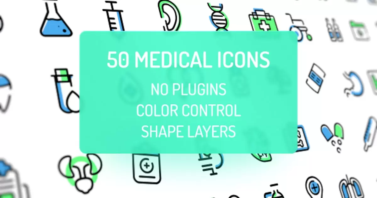 医疗图标动画元素AE视频模版Medical Icons插图