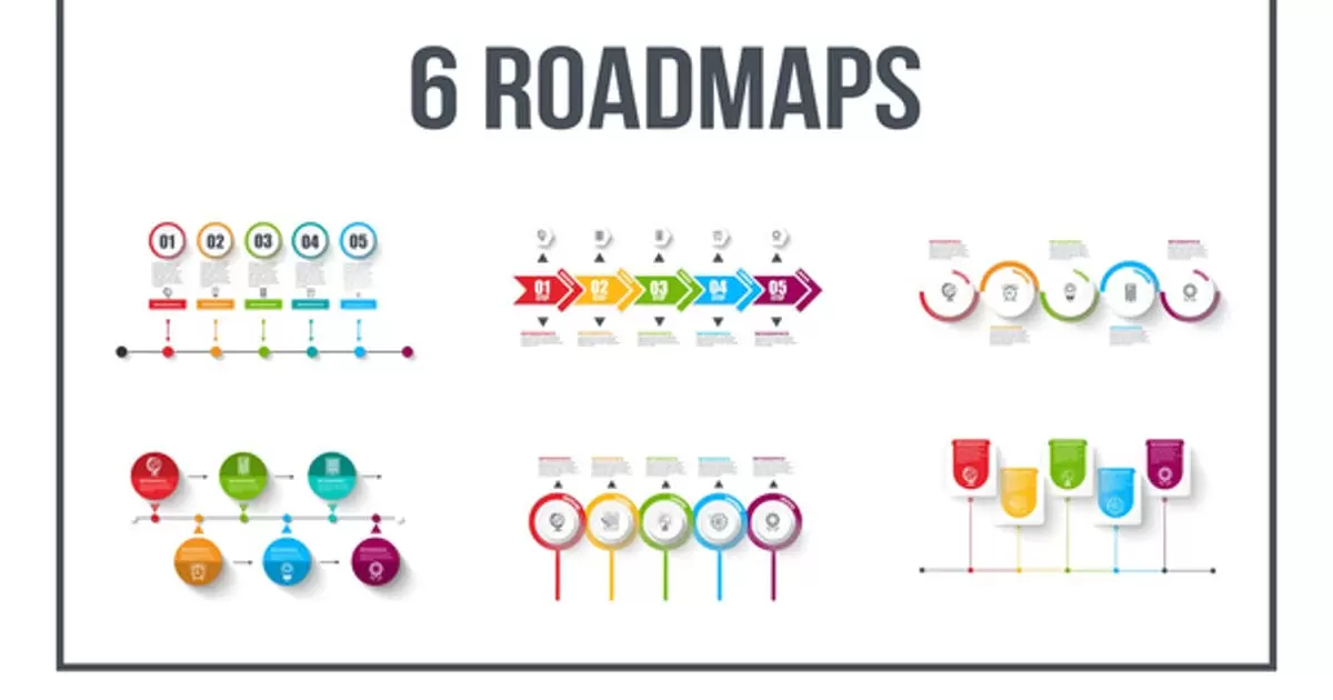第五套信息图表路线图AE视频模版Infographics Roadmaps №5插图