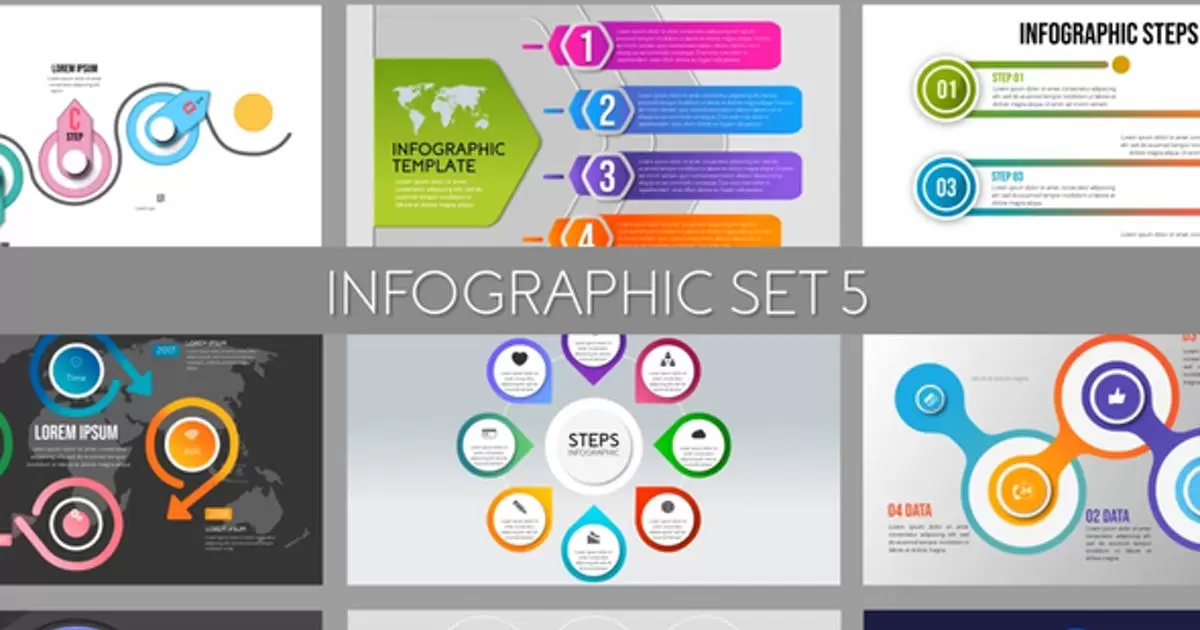 信息图表集动画元素AE视频模版Infographics Set 5插图