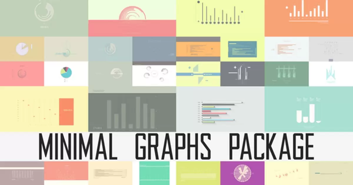 简单纯色背景数据图形包AE视频模版Minimal Graphs Package插图