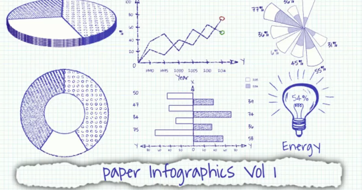 纸质信息图表第1卷AE视频模版Paper Infographics Vol 1插图