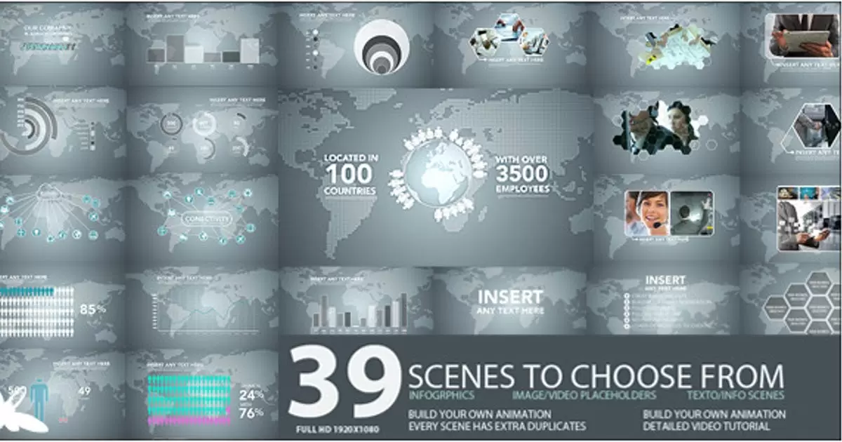 企业技术39套数据图动画AE视频模版Corporate Tech Pack插图