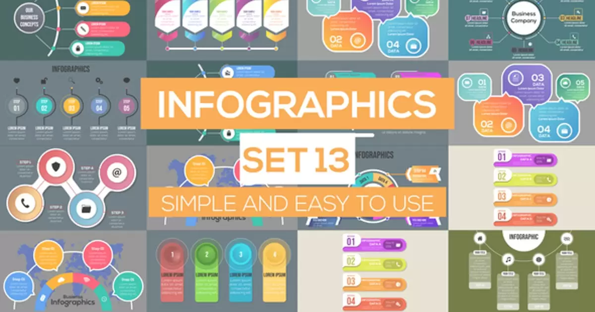 第13套数据动画可视化信息图表集AE视频模版Infographics Set 13插图