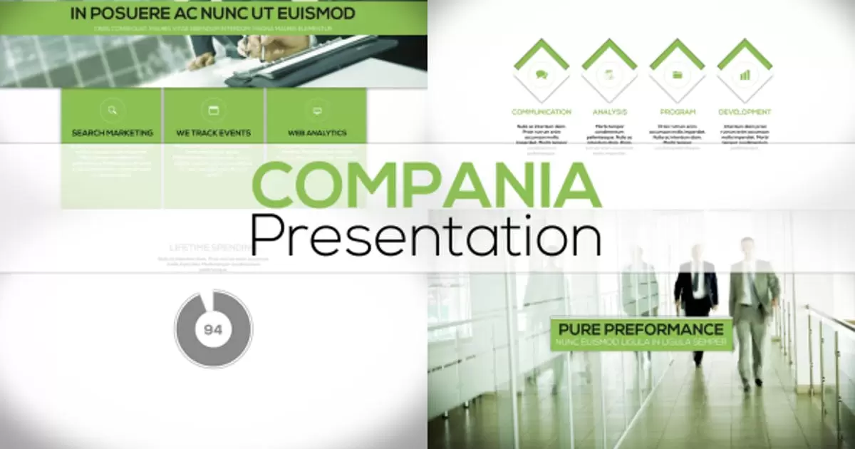 公司宣传企业演示动画图表AE视频模版Compania Presentation