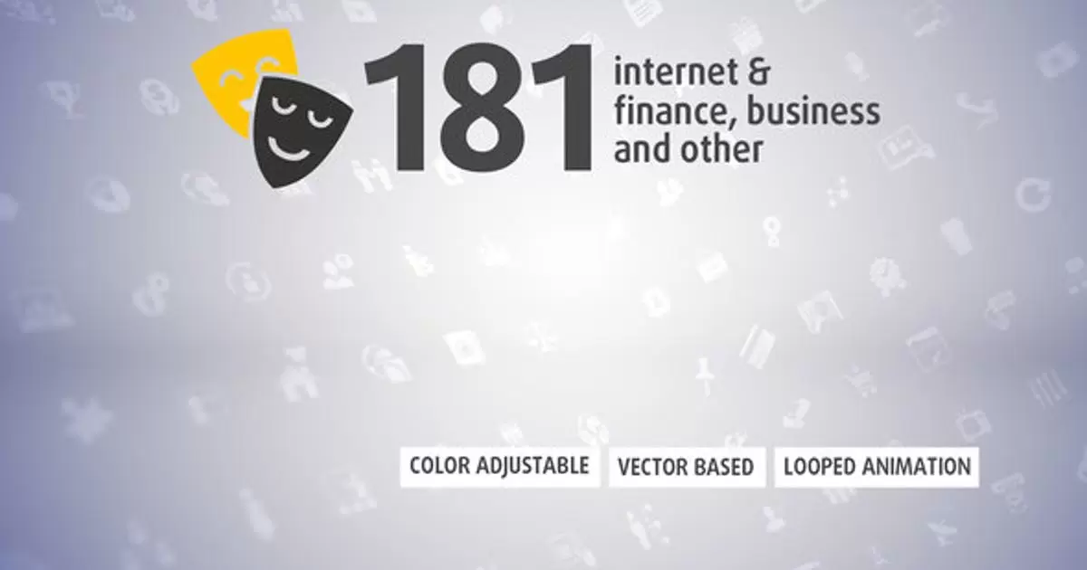 181动画图标互联网行业AE视频模版181 Animated Icons