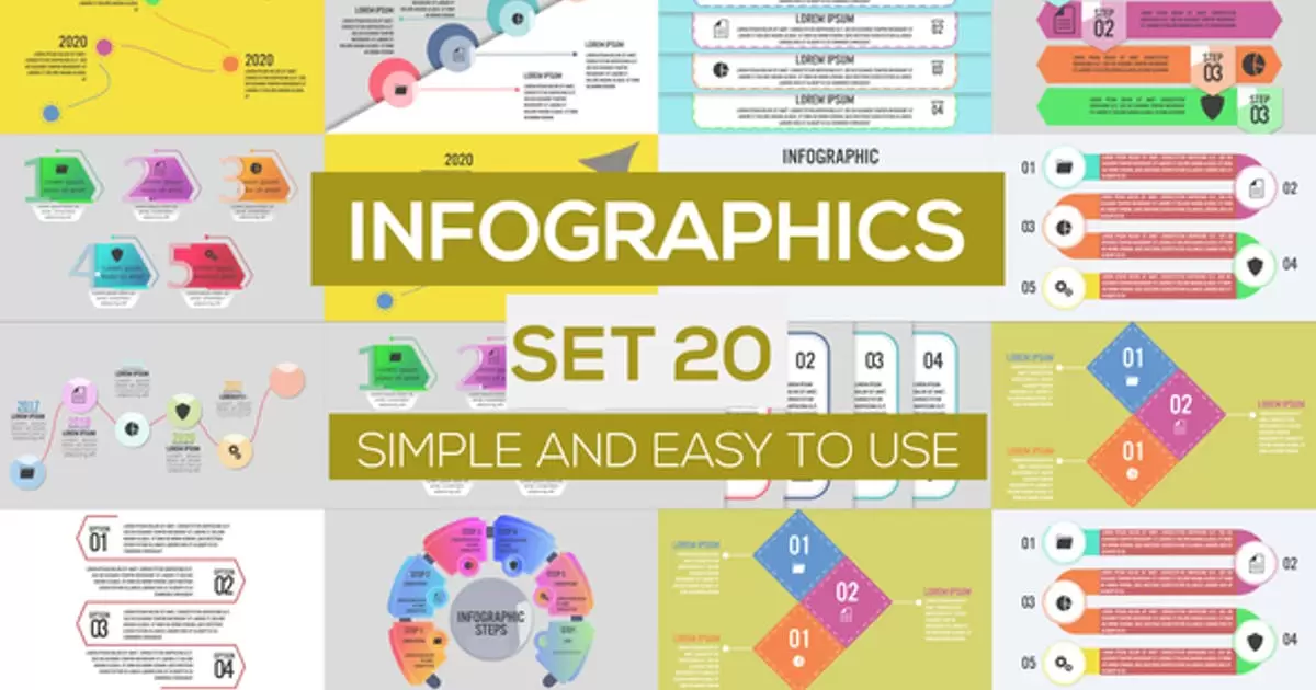 第20套信息图表集AE视频模版Infographics Set 20插图