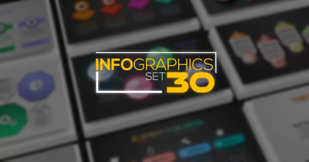 信息图表集数据动态报告AE视频模版Infographics Set 30插图