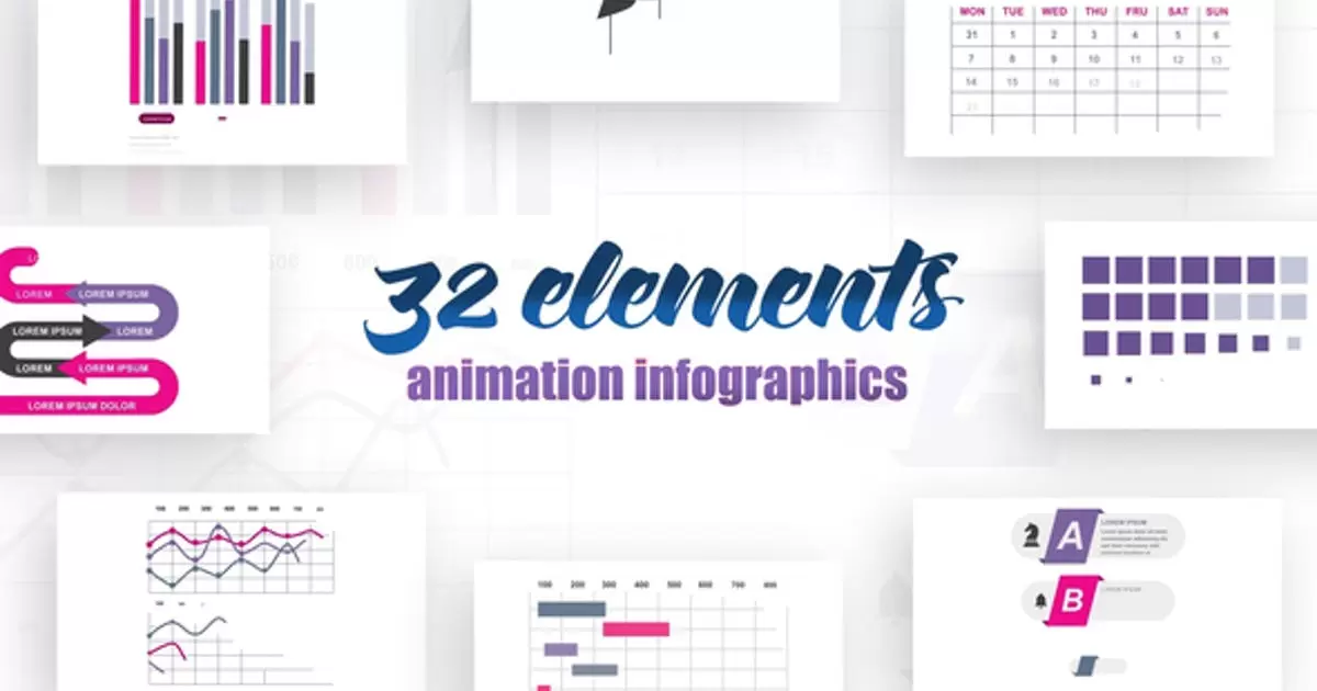信息图表第14卷元素动画AE视频模版Infographics vol.14插图