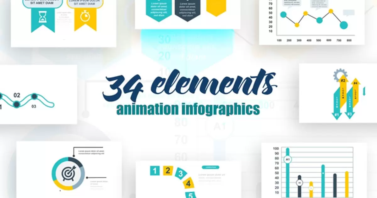 信息图表第16卷元素动画AE视频模版Infographics vol.16插图